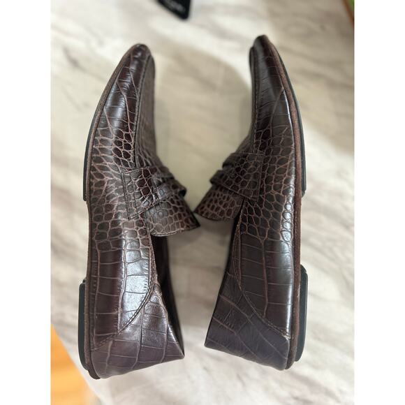 Cole Haan Brown Crocodile Pattern Loafers main image 4
